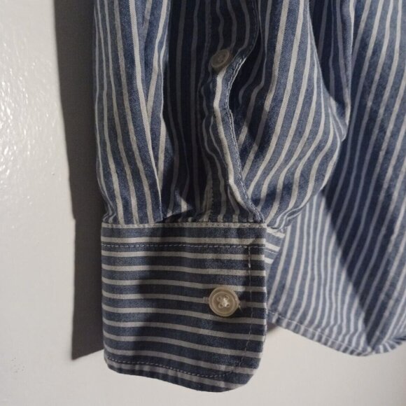 Sonoma Mens XLarge Blue & White Stripes Button Down Shirt Button Collar - Picture 4 of 7